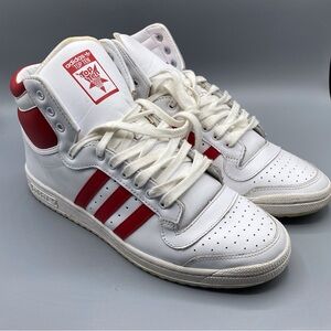 Adidas Men's Top Ten White and Red Sneakers